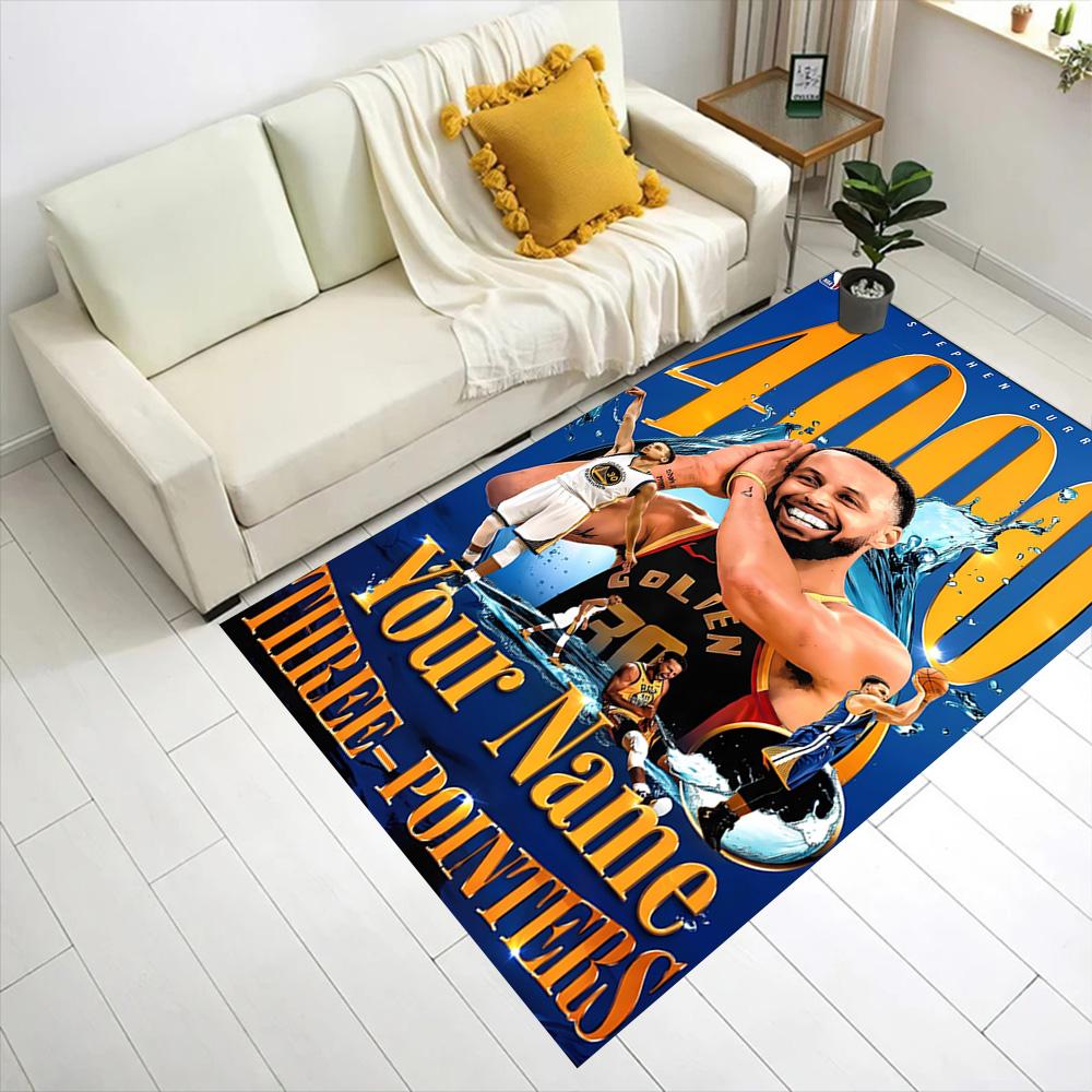 Golden State Warriors Curry Personalized Text Carpet Design for Entryway Game Room Study Room Decorate Room Antislip Carpet Office Home Decor