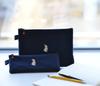 Concise Pencil Case Cloth Pencil Case Rabbit Navy Blue 547624