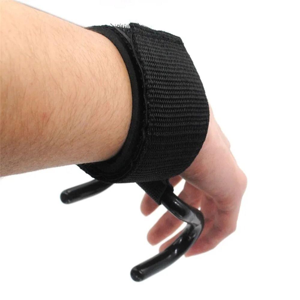 Strong Steel Hook Grips Strap Adjustable Weightlifting Grip Hook Strength Training
