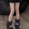 Autumn Winter Warm Knit Plush Socks Cute Bow Pom Pom Leg Warmers Japanese Stacked JK Mid Calf Socks