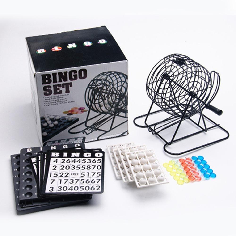 Game Set 6 Inch Bingo Machine Manual Operated Hand Crank Lucky Draw Game 75 Balls Portable Game Prop Party Gathering