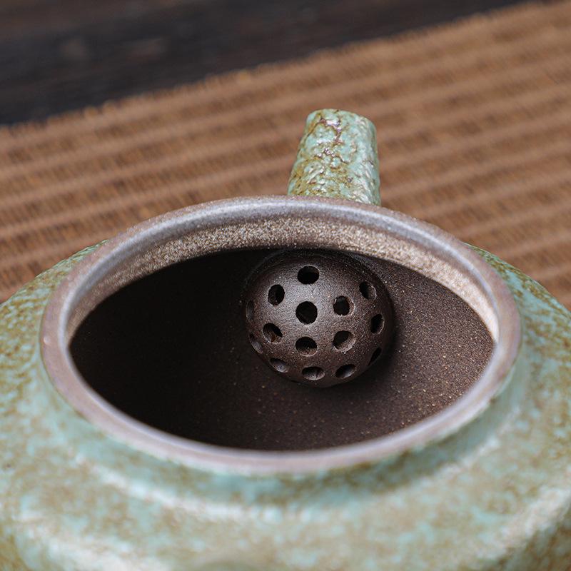 Ιαπωνικού στυλ χοντρό κεραμικό τσαγιέρα για να φτιάξετε τσάι Οικιακό ρετρό κεραμικό σετ τσαγιού Kung Fu Μονή κανάτα Μικρή πορφυρή άμμος Xishi με ανυψούμενη λαβή στο πλάι