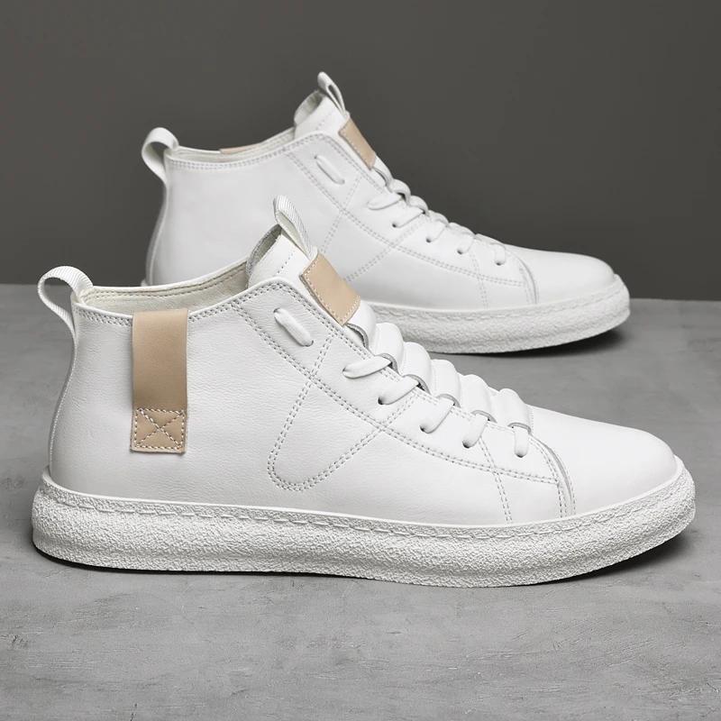 Scarpe da Uomo alla Moda in Vera Pelle Sneakers Stivali da Uomo Moda Casual Stivaletti alla Caviglia Uomo Scarpe con Zeppa per Uomo Scarpe di Lusso di Design