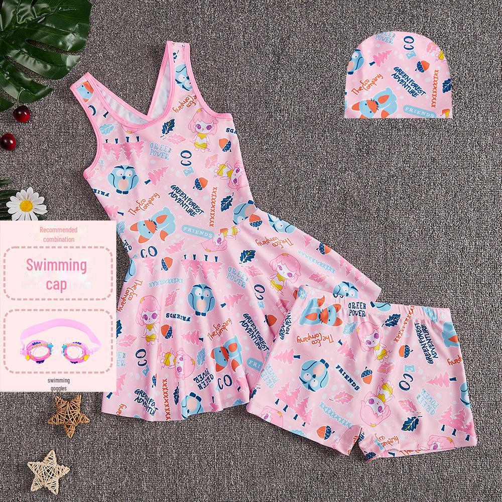 

Слитный купальник для девочек с рисунком 2024 года с юбкой для детей 3XL (130-140cm)