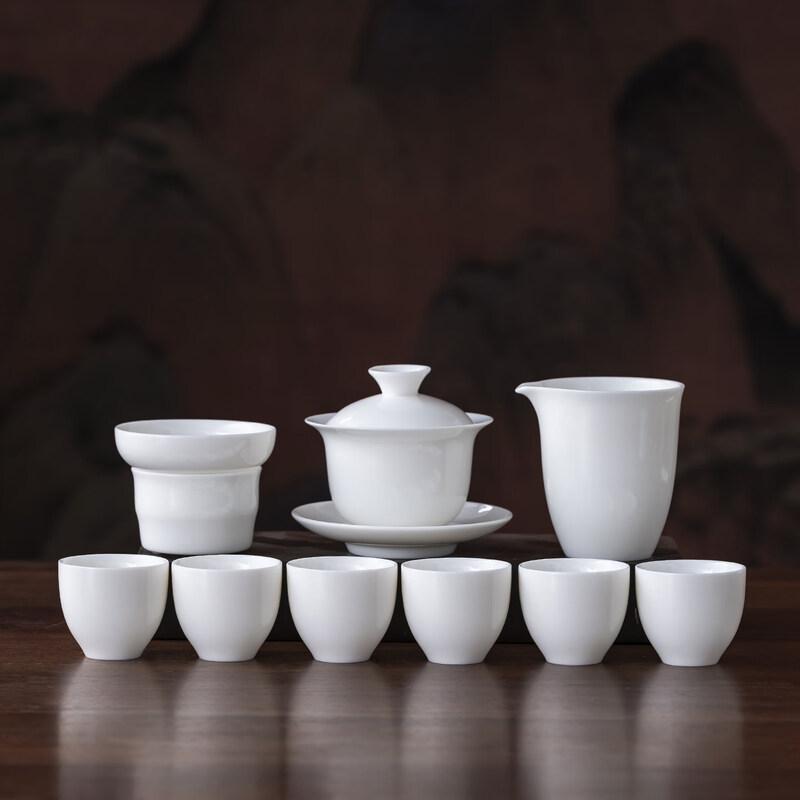 Ru Han Pure White Ceramic Tea Set