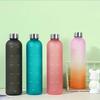 Sport-Wasserflasche mit Farbverlauf und Messskala, Auslaufsicher, Tragbar, Schmaler Hals, Verschließbar, BPA-freies PC-Material - Für Fitness