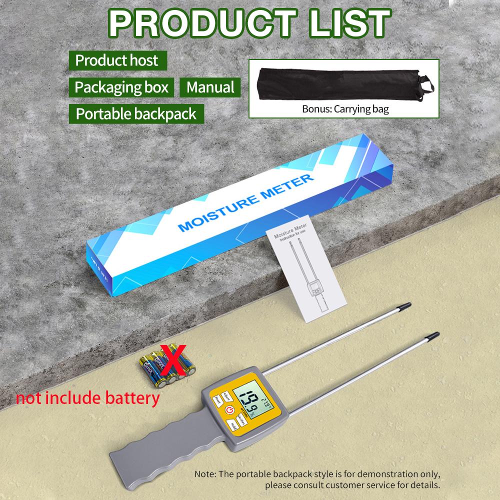 High Accuracy Hay Moisture Meter MT300H Forage Moisture Analyzer Digital Hygrometer Dual Probe Grass Straw Humidity Detector