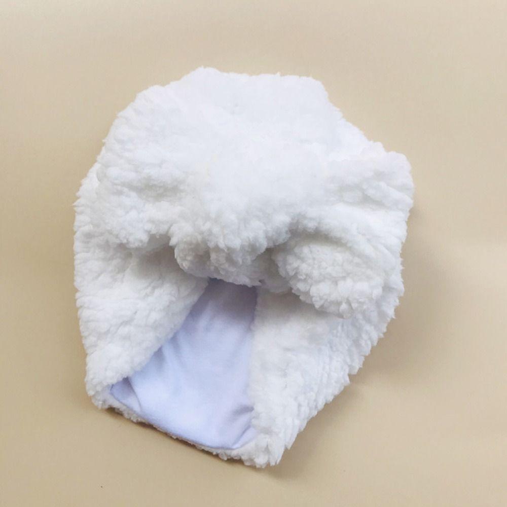 Warm Thick Baby Beanies Ear Warmer Newborn Baby Hats Infant Hat Teddy Fabric Bowknot Headband