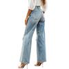 Women's Casual Ripped Wide Leg Jeans