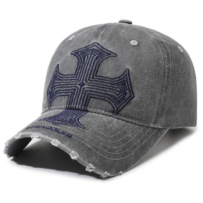 Embroidered Cross Baseball Cap for Men Women Vintage Design Sun Hat Hip Hop Fashion Caps GZW