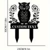 Metal Owl Garden Stake Custom Yard Sign Durable Outdoor Decor Personalized Halloween Ornament Gift