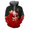 New Christmas Santa Claus Crew Neck Casual Sweater Digital Printed Animal Cat Couple Hoodie