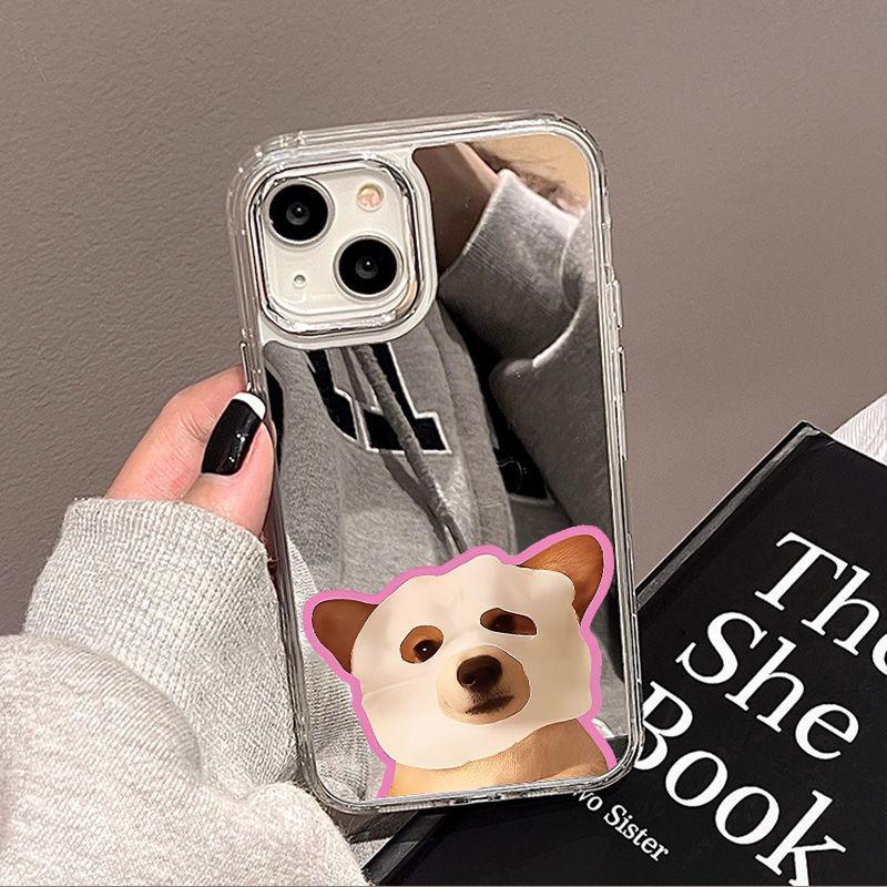 [Mask Puppy] Mirror Surface Is Suitable for iPhone17 Mobile Phone Case 16pro Electroplating Buttons Apple 15 All-inclusive 14
