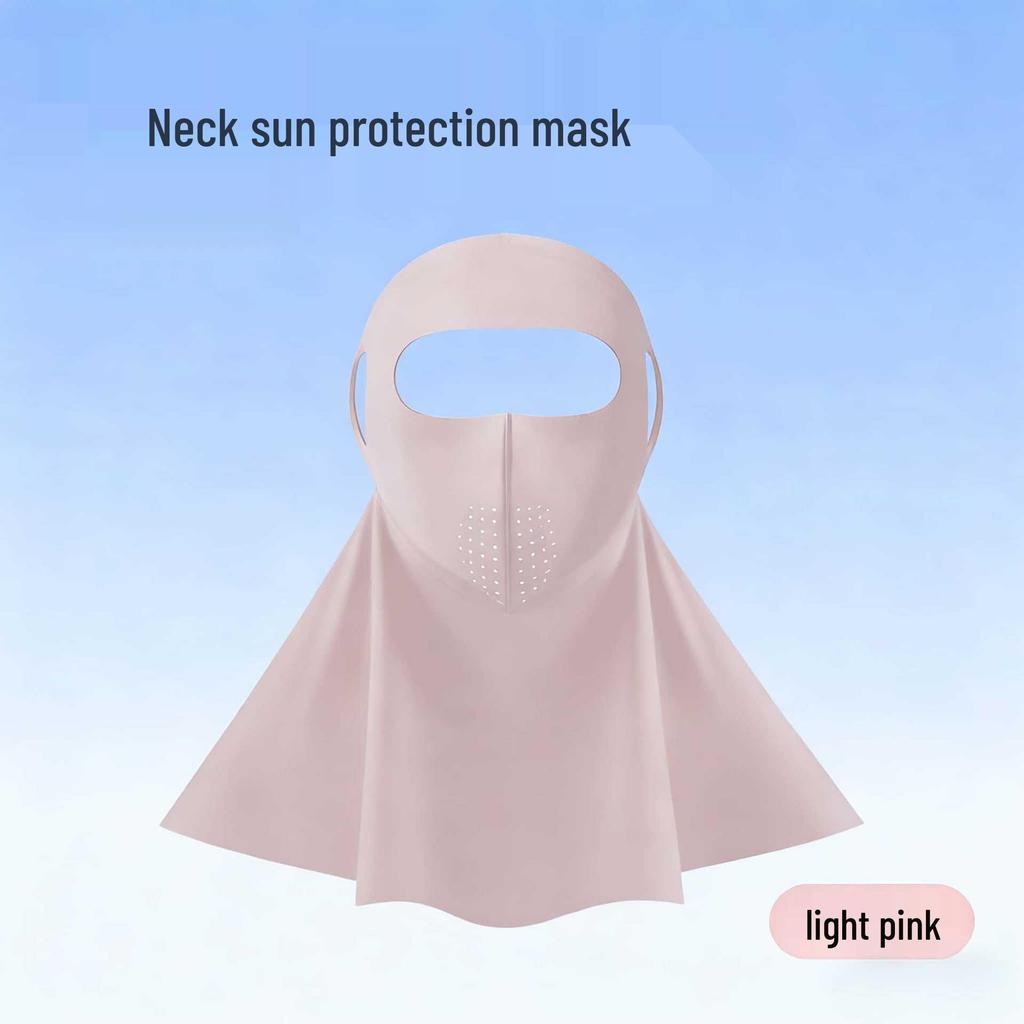 Women's Summer Anti-UV Cycling Mask & Goggles, Ice Silk Breathable Full Face Cover with Integrated Hood.