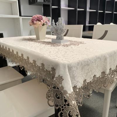 European Coffee Table Tablecloth Ins Style Simple Household Rectangular Jacquard Embroidery Fabric Lace Tablecloth