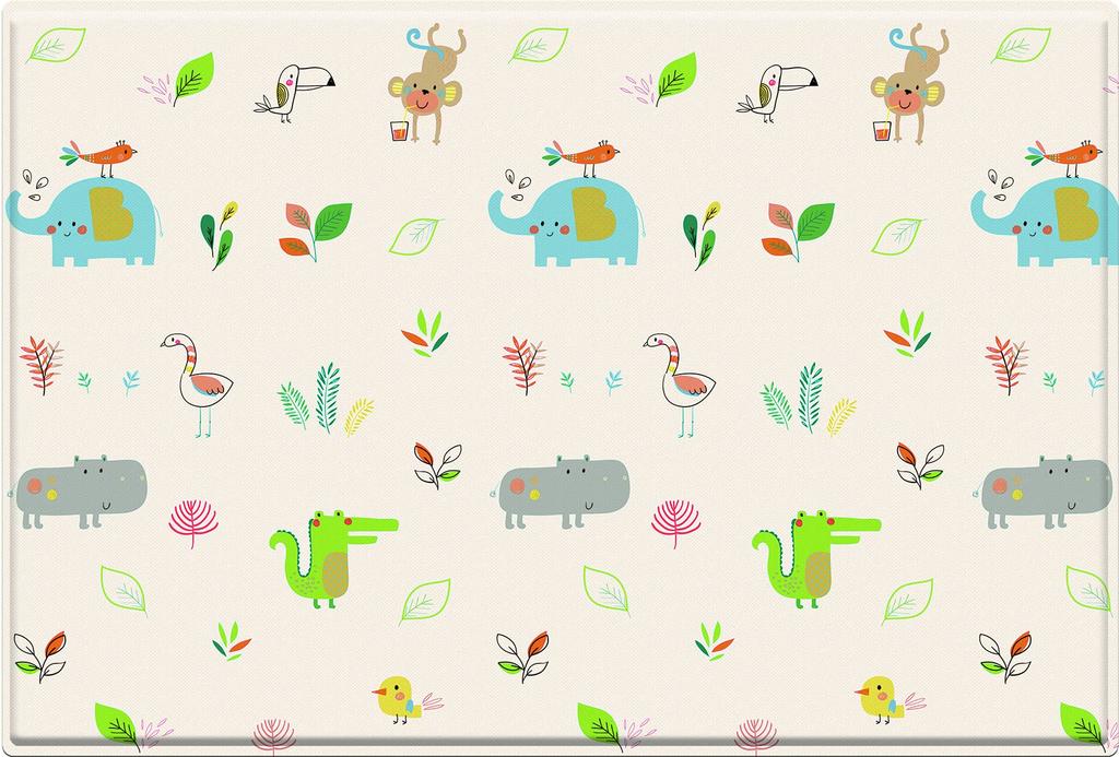 Little Princess Frends Jungle Friends Medium Reversible Plush Kids Play 85cm W x 25cm D x Thick Flame-Retardant Mat, Size 1.2cm