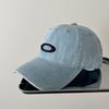 Washed Retro Denim Baseball Cap With Embroidery Design And Wide Brim Daily For