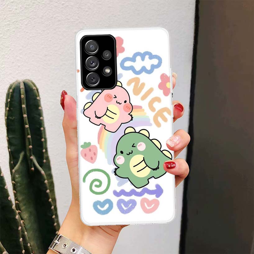 Dinosaur Cartoon Cute For Samsung Galaxy A51 A50 A71 A70 Phone Case A40 A41 A30 A31 A20E A21S A10 A11 A01 5G A6 A8 + A7 A9 Plus