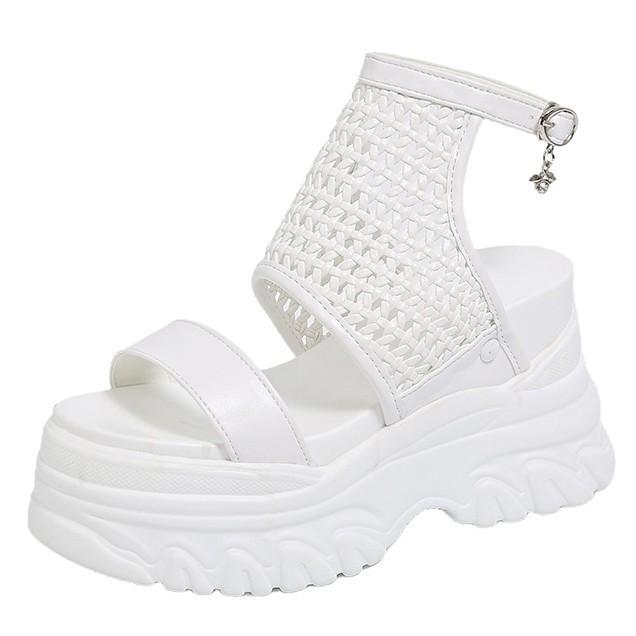 heightening fashion thick-soled woven summer small Roman sandals women 2025 new models not tired feet muffin sandals women