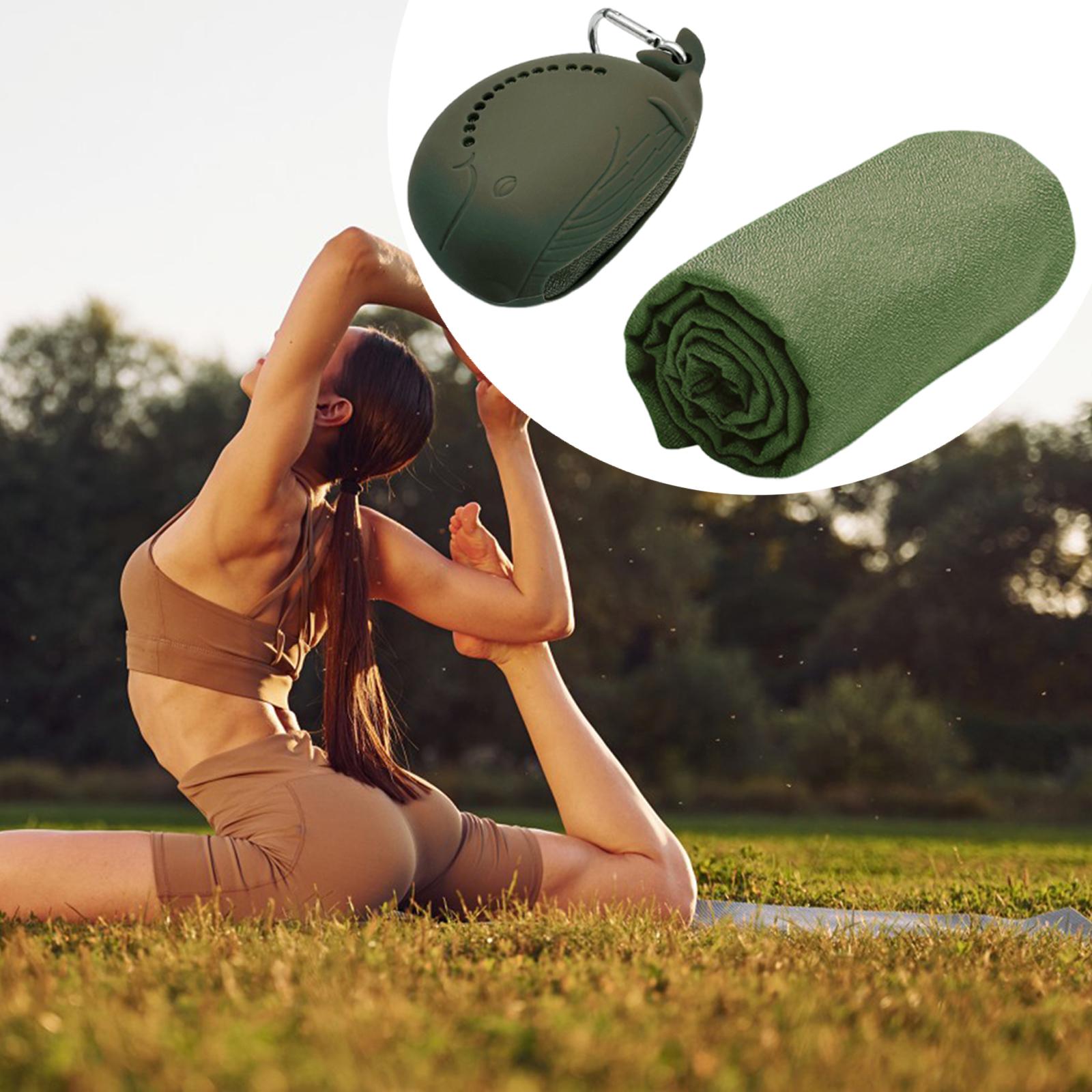 

Gym Towel Breathable Chilly Quick Dry for Hot Weather Microfiber Cool Towel Workout Towel for Hiking Jogging Pilates Swimming темно-зеленого