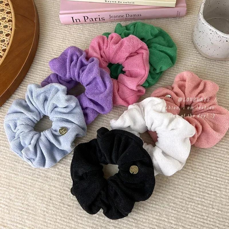 Benzile de păr din țesătură colorate în formă de flori pentru fete Suport pentru coadă de cal elastic Scrunchies Benzi de cauciuc Moda femei Accesorii de styling