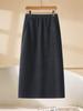 Women's High Waist Gray Wool Skirt - Slimming, Warm, and Fashionable for Autumn/Winter
