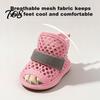 Adjustable Hook And Loop Dog Shoes 4Pcs for Hot Pavement, Breathable Mesh Boots, Summer All Season Boots Snow Mud Paw Protectors with Non-slip
