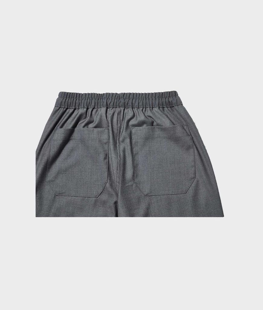 FFEFF STUDIO Pocket Stitch Wide Elastic Waist Pants (Charcoal Gray)