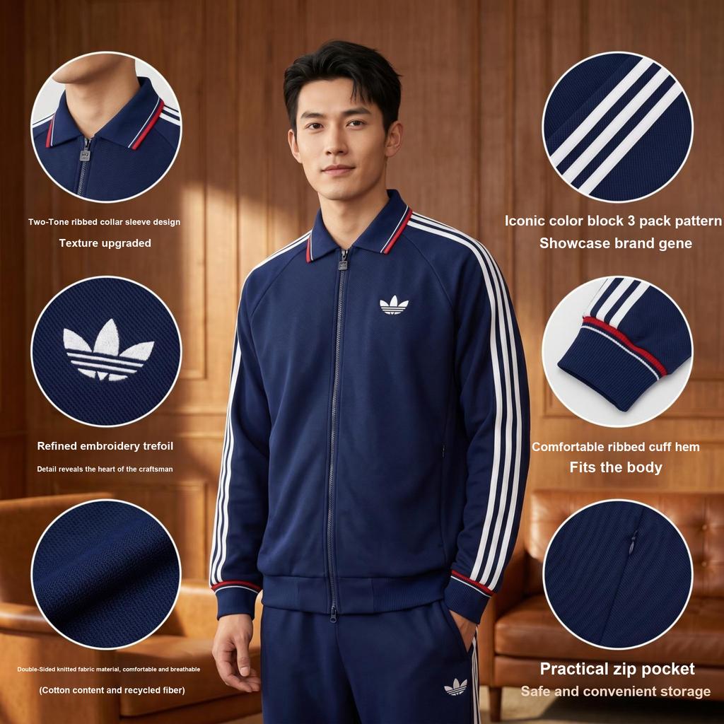 adidas Originals Track Top Coach Three Stripe Loose Fit Zip Long Sleeve Jacket Men Jackets KV8864