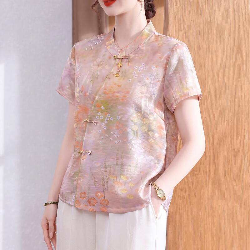 Xuexi Women s Age-Reducing Summer Chiffon T-Shirt Top XL