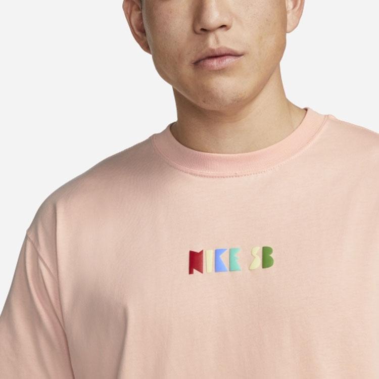 Nike Geometric Pattern Print Sports Short Sleeve T-Shirt Men Tops Orange Pink DQ1859-800