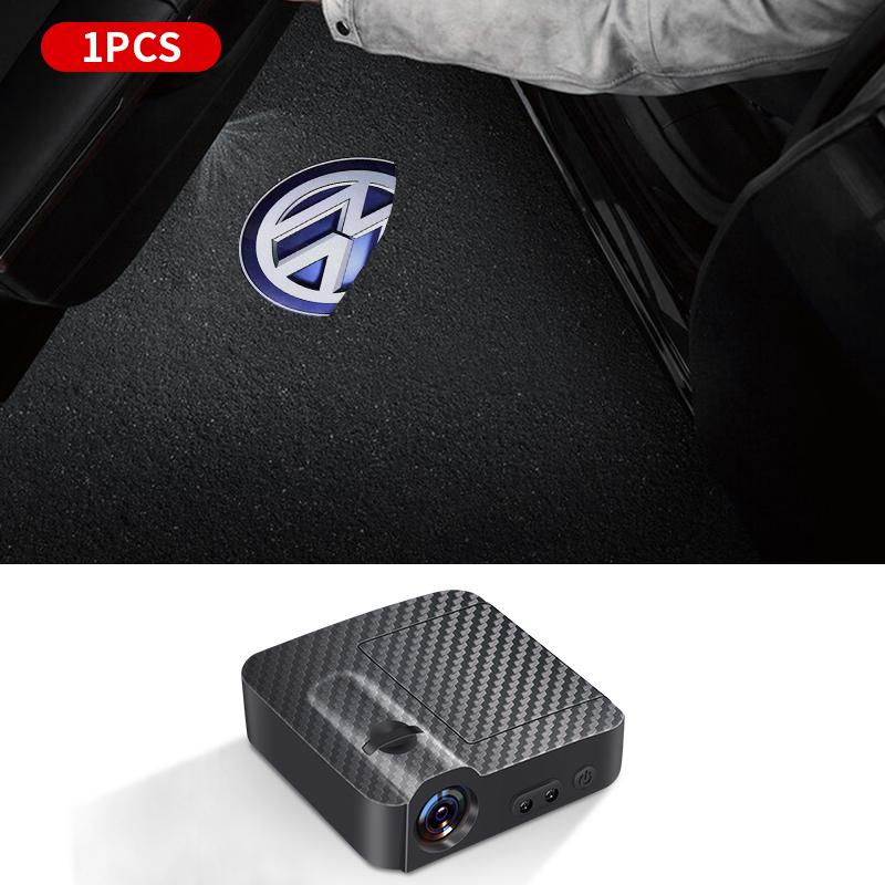 Car Emblem Wireless Courtesy Lamp Auto Door Welcome Light LED Projector For Volkswagen Golf-5 6 7 Bora POLO MK4 MK6 Passat B5 B6