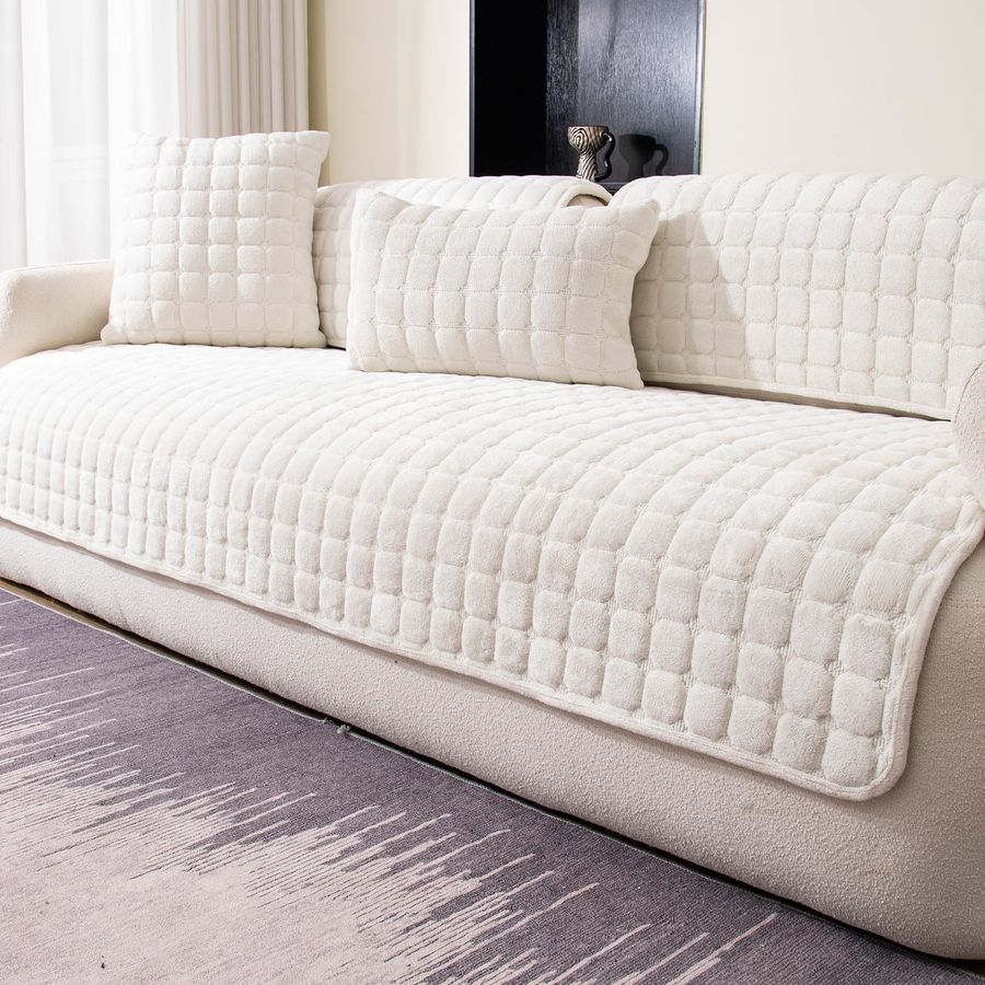 

Couch Cover, Washable Sectional Sofa Cover, Anti Slip Sofa Slipcovers for 3 Cushion Couch Sofa L Shaped Recliner, Furniture Prot белый