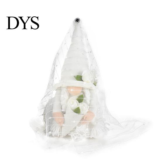 Braut Bräutigam Plüschfiguren 2 Stück/Set Puppe Spitze Design Biegsamer Arm Stoff Zwerg Nase Blume Verzierungen Hochzeitsgeschenke Puppen