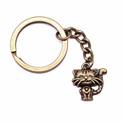 1 pezzo 19x17mm Smile Cat Charms simpatico portachiavi regalo di Natale