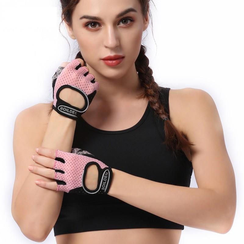 Breathable Sports Gloves Non-slip Silicone Half Finger Gym Cycling Fitness