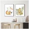 Cartoon Cute Animal Bear Lion Tiger Panda Rabbit Jungle Art Poster Canvas Painting Wall Print Picture for Living Room Home Decor