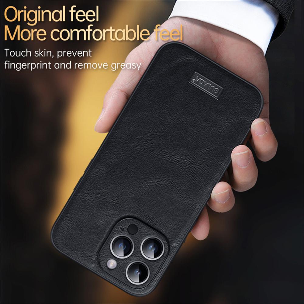 SULADA For iPhone 16 Pro Max Case PU Leather+TPU+PC Back Phone Cover