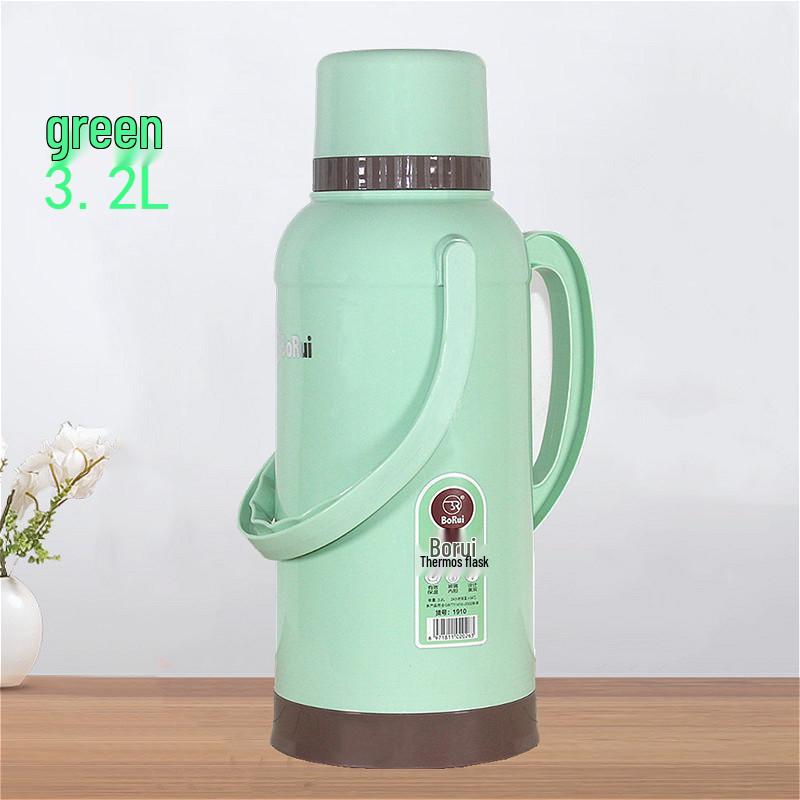 Large Leather-Covered Thermos Flask for Home or Dorm Use - Keeps Tea Warm, Plastic Exterior, Ideal for Students