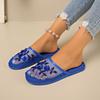 Fashion Shoes for Women 2025 Hot Sale Baotou Women's Slippers Fashion Crystal Floral Daily Slippers Women New Mesh Flat Slippers Zapatos