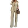 Available Autumn/Winter 2024: Women's Solid Color Fashion Vest Suit & Wide-Leg Pants 3-Piece Set.
