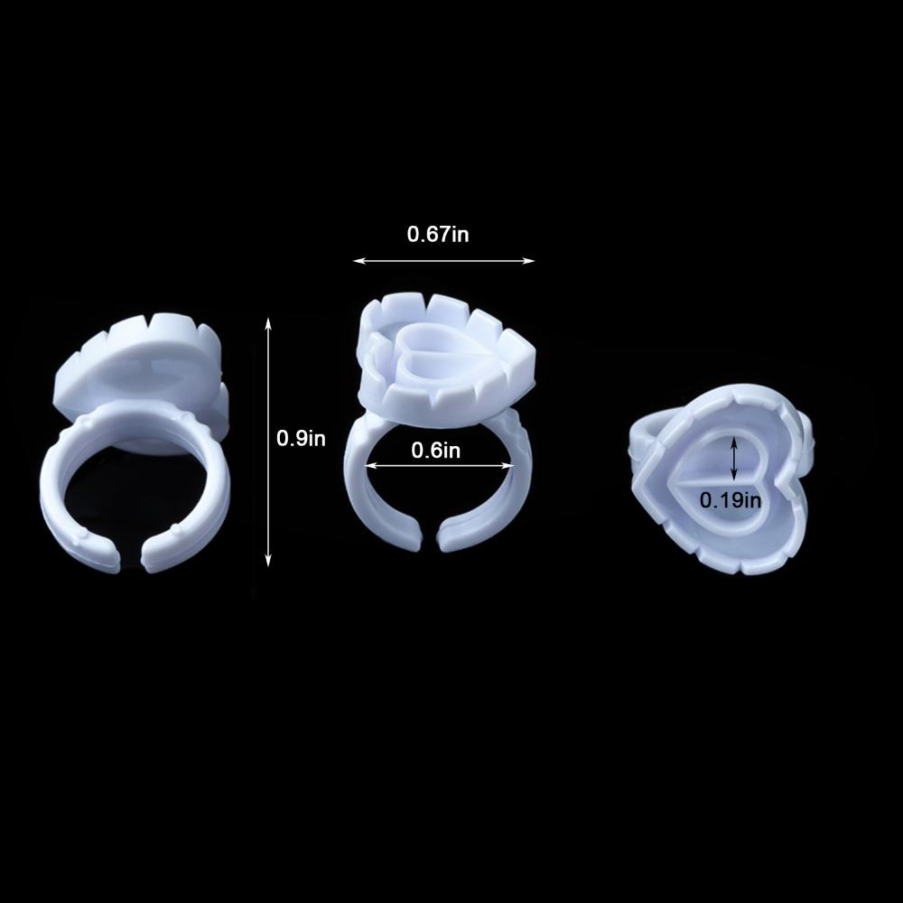 Fächerförmige Plastik-Wimpernverlängerungs-Einweg-Klebetassen Wimpernkleber Kleberinge