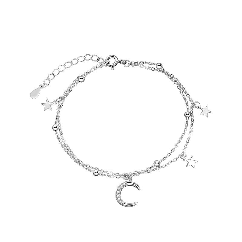 Star Moon Bracelet Women's Niche Exquisite Versatile Premium Sensei Ins Wind Double Layer Bracelet Hand Jewelry