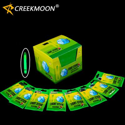 250 pz 50 borse Chimica Luminosa Glow Light Stick Notte Galleggiante da pesca Spiedi Luci scure in colore verde Attrezzatura da pesca Accessori