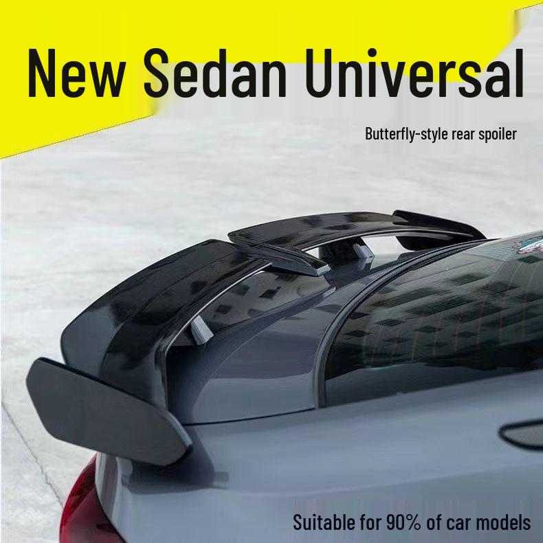 Universal No-Drill Seagull Wing Spoiler for Three-Box Sports Cars