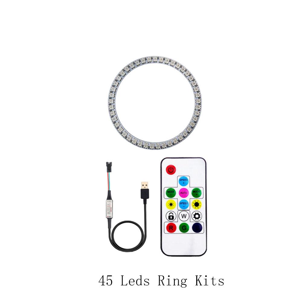 WS2812B DC5V Led Pixel Ring Individul AddressabIe Ring 5050 RGB WS2812 IC BuiIt-in Led ModuIe And 14Keys Lock USB Controller