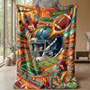 Football Passion Poster Theme blanket Lightweight Warm Flannel Blanket Decorative Throw Blanket for Home Decoration