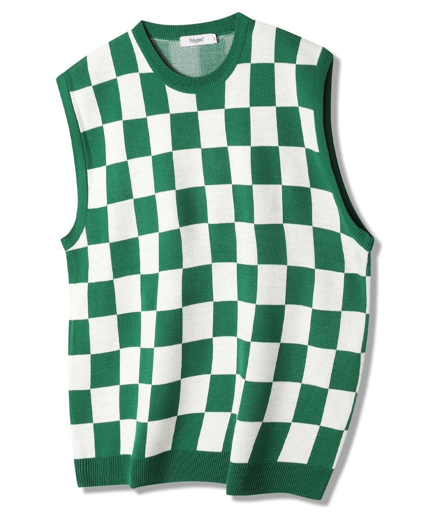 Polygram Board Check Knit Vest - 4 Colors