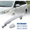 FZJDSD Rear Left or Right Side White Sliding Door Handle Compatible with Toyota Sienna 2004 2005 2006 2007 2008 2009 2010 Replace 69213-08020