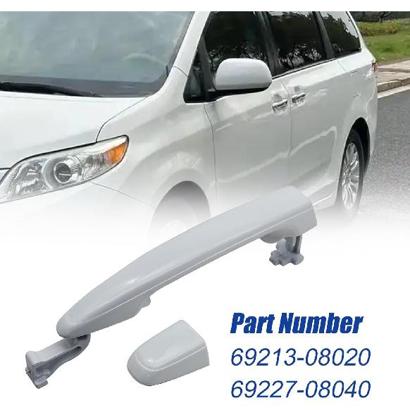 FZJDSD Rear Left or Right Side White Sliding Door Handle Compatible with Toyota Sienna 2004 2005 2006 2007 2008 2009 2010 Replace 69213-08020